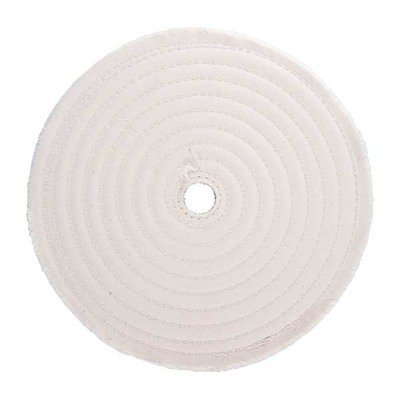 MUSLIN POLISH WHEEL, STITCHED, 8'' X 3/8'' THICK, 3/4'' ARBOR