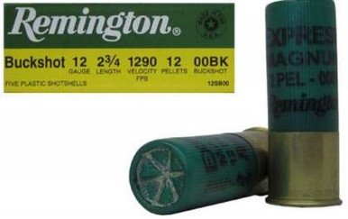 Remington 12 Gauge Ammunition 12SB00 2-3/4" 00 Buck 12 Pellet 5 rounds
