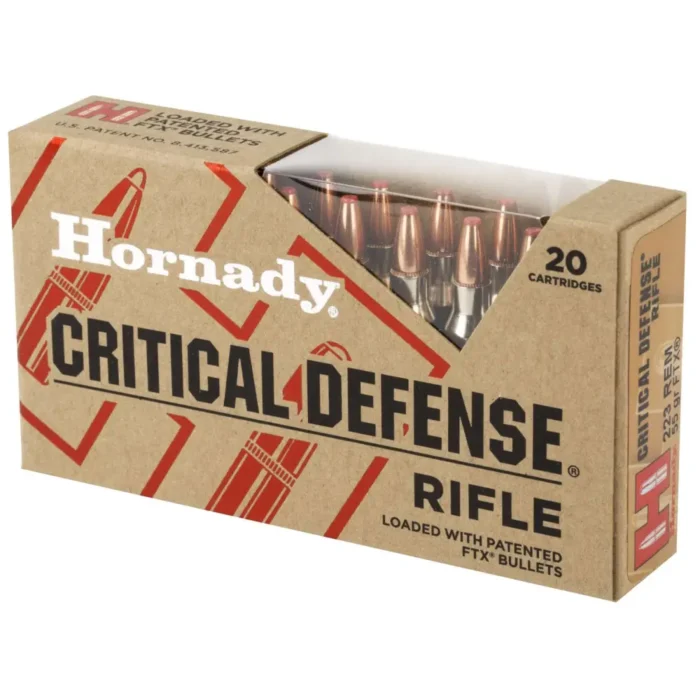 Alternative view of HORNADY CRITICAL DEFENSE 223 REM 55GR FTX 20RD BX 200RD CASE