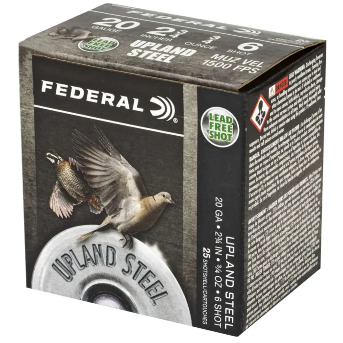 Alternative view of FEDERAL 20GA 2-3/4" 7/8OZ 6 UPLAND STEEL 25 RD/BX 10 BX/CS