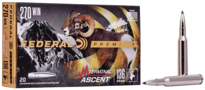 FEDERAL 270 WIN 136 GR TERMINAL ASCENT 20 RD/BX 10 BX/CS