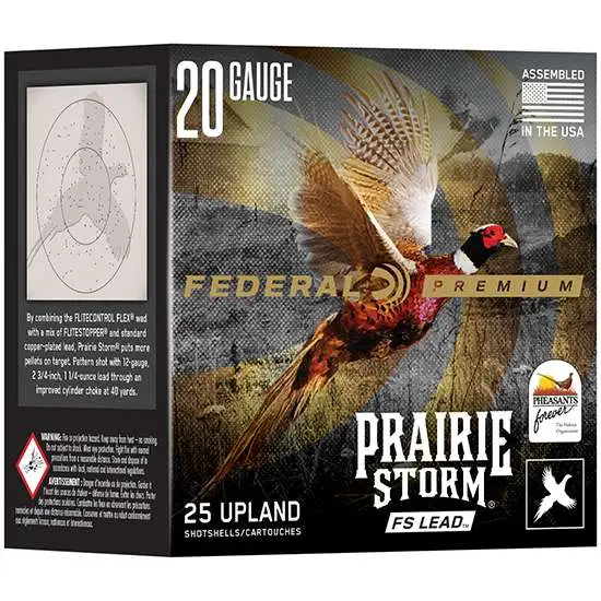 FEDERAL 20GA 3" 3DE 1-1/4OZ 6 SHOT FS LEAD 25 RD/BX 10 BX/CS