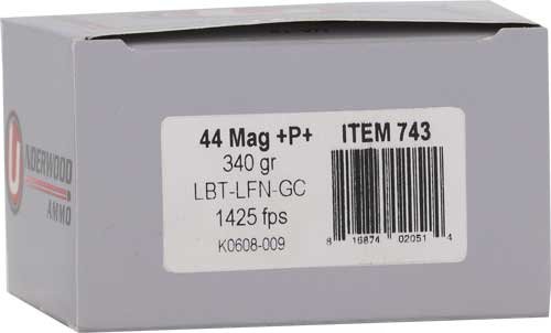 Alternative view of UNDERWOOD 44 REM MAG +P+ 340GR - LEAD-FN 20RD 10BX/CS