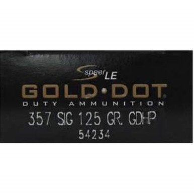 CCI 357 Sig Speer Gold Dot CCI54234 125 gr JHP 50 rounds