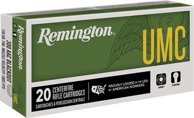 Remington UMC 300 AAC Blackout Ammunition L300AAC2 150 Grain Full Metal Jacket 20 Rounds