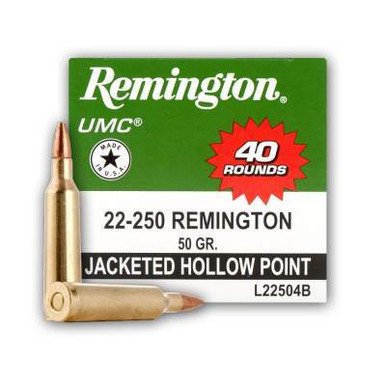 Remington 22-250 L22504B 50 gr JHP 40 rounds
