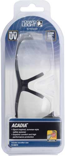 Alternative view of HOWARD LEIGHT ACADIA GLASSES - BLACK FRAME/CLEAR LENS