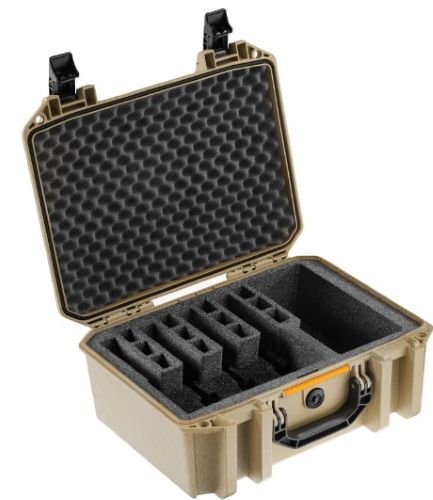 Alternative view of PELICAN VAULT V300 LARGE- - 5 PISTOL CSE PRE CUT FOAM TAN