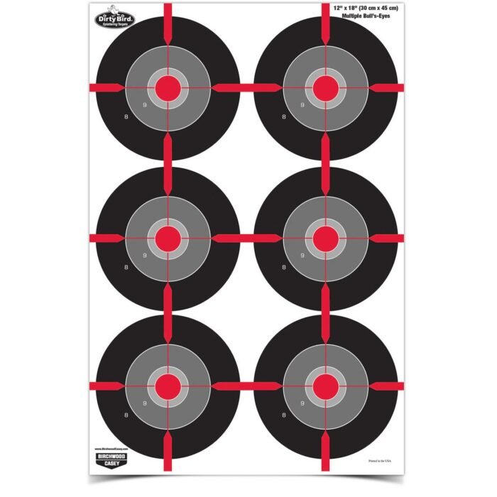 Birchwood Casey Dirty Bird 12"x18" Splatter Target Multiple Bull's Eye 100/ct