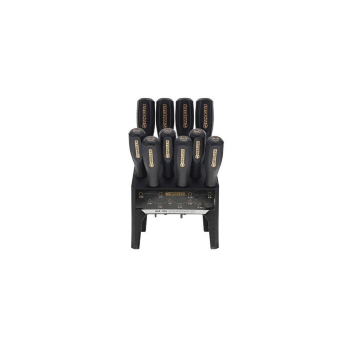 Wheeler 10 Piece SAE Hex Benchtop Screwdriver Set Black
