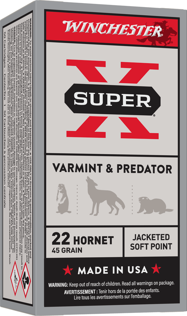 WINCHESTER SUPER X 22HRNT 45GR JSP 50RD BX 500RD CASE