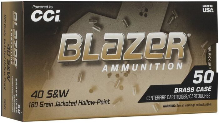 CCI 40 S&W 180GR BLAZER BRASS JHP 50 RD/BX 10 BX/CS