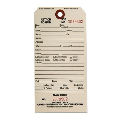 SINGLE STUB CLAIM CHECKS, CC-1, 500 PACK