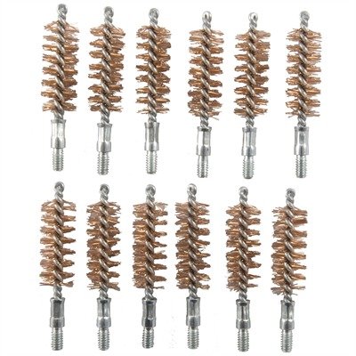 DOUBLE-TUFF BRONZE PISTOL BRUSH 44-45 CALIBER 12 PACK