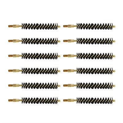 HEAVY WEIGHT NYLON RIFLE BRUSH 35/38/357 CALIBER 12 PACK