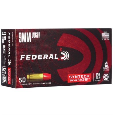9MM LUGER 124GR SYNTECH JACKET FLAT NOSE 50/BOX